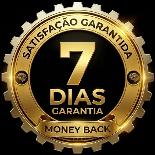 Selo dourado de satisfação garantida e 7 dias de garantia incondicional com money back, Curso Córtex de Neurociência.